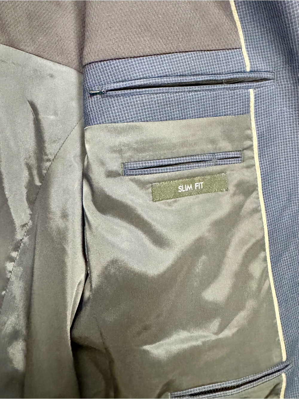 Jos A Bank Traveler Travel Tech Blazer 44R Slim Fit Blue Wool Stretch 37.5 - Picture 4 of 9